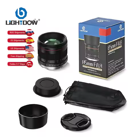 Lightdow 85mm F1.8 Full Frame Manual Focus Portrait Lens for Canon Sony Nikon DSLR Camera RU USA ES 