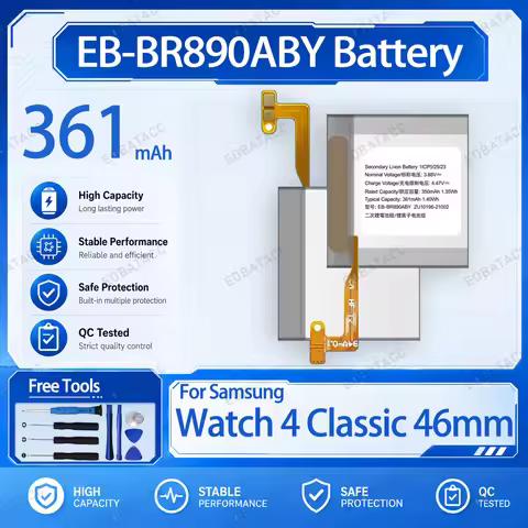 Brand New 361mAh EB-BR890ABY Battery for Samsung Watch 4 44MM/SM-R890/Watch 4 46MM Repair Tools Kit