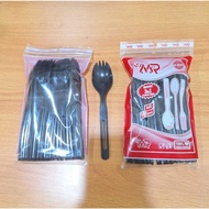 [25 PCS] 3 in 1 Plastic Toothpick Spoons and Forks 3 in 1 Plastic Spoons and Forks