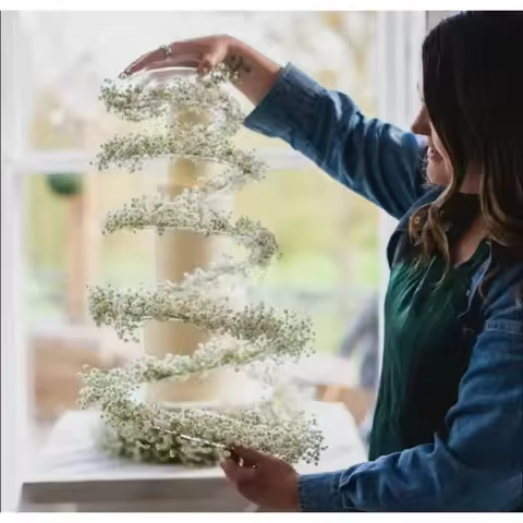 Acrylic Cake Spiral Tiered Stand Folding Multi-layer Cake Spiral Wreath Transparent Reusable Cake Sp