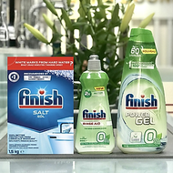 Combo Gel rửa bát Finish Classic 1.3l + Muối rửa bát Finish 1.5kg + Nước làm bóng Finish 400ml dùng 