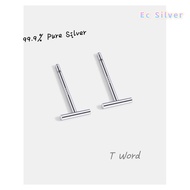 Silver 999 (M49) Subang / T Word Earring