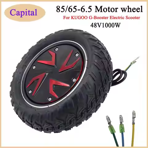 HOT 85/65-6.5 Vacuum Tyre with 48V 1000W Hub Motor for KUGOO G-Booster Electric Scooter Front Wheel 