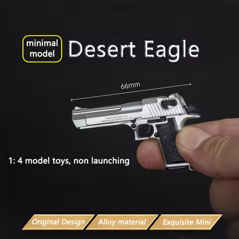 Metal Keychain Pendant 1:4 Creative Desert Eagle Pistol Removable Model Keychain Ring Shoulder Bag A