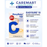 EASYSURE CHOLESTEROL TEST STRIPS 10'S (BOX) (EXP:01/2028)