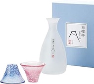 Toyo Sasaki Glass Cold Sake Set, Lucky Cup Mt. Fuji, Made in Japan, Cup 1.3 fl oz (35 ml), Tokki, 9.