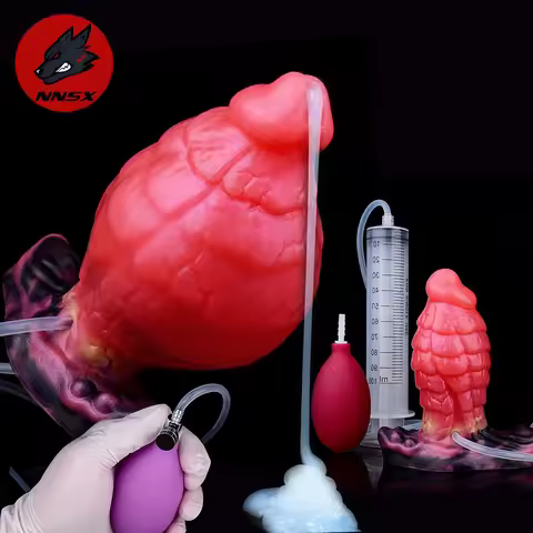 NNSX Inflatable Butt Plug Huge Knot Anal Toys with Squirting Silicone Expanding Anal Dildo Dilator A
