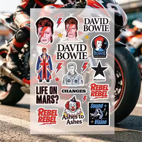 Popular Singers D-David B-Bowie Motorcycle Stickers For Motorcycle Bodies And Helmet Reflective Stic