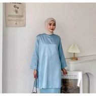 Inner tunik satin tangan panjang polos
