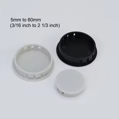 5mm to 60mm Plastic Hole Plug Round Snap-on 3/16 Inch Nylon End Home Desk Table Pipe Quick Furniture