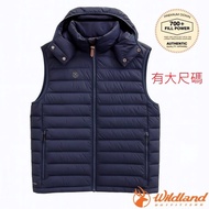 [WildLand] Men Warm Splash-Resistant Detachable Hooded Down Vest 700FP Mid-Layer Jacket Mountaineeri