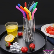 VALENTINE1 2Pcs Metal Straw, With Silicone Tip 8mm Stainless Steel Straw, Bar Accessories Reusable Detachable Smooth Surface Stanley Cup Straw Juice