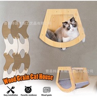 QM🉐Wooden Cat Bed Wall-Mounted Cat Jumping Platform Wooden Cat Climbing Frame Solid Wood Cat House Cat Tree Wood Pet Sup