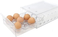 Mind Reader Egg Storage Drawer for Refrigerator, Fridge Organizer, Stackable, Bin, 6.75"L x 8.75"W x