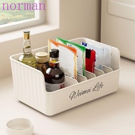 NORMAN Spice Bag Storage Box, Plastic Large Capacity Spice Organizer, Multifunctional Space Saving Adjustable Spice Bottle Storage Box for Household