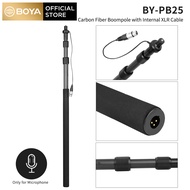BOYA BY-PB25 On Stage Carbon Fiber Boom Pole in 3 Sections with Internal XLR Cable for Interview Mic
