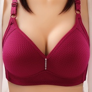 Women Bra Plus Size 36-52 Cup C/D Full Cup 4 Hook Cotton Bra Wireless Bra Baju Dalam Wanita Tanpa Da