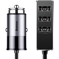 "(USED) Baseus Enjoy Together Four Interfaces Output Patulous Car Charger, 5.5A,  Dark Gray "