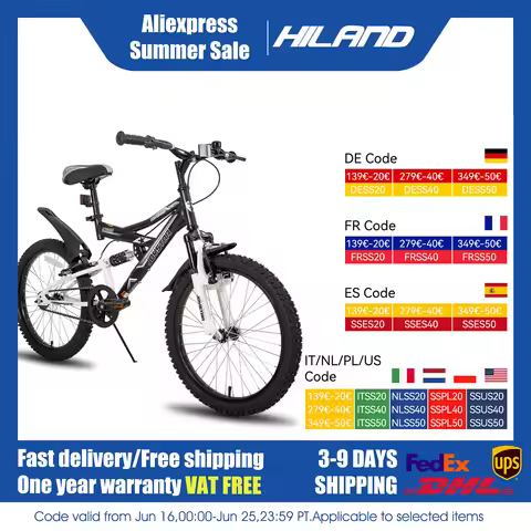 JOYSTAR 20 Inch Kids' Bike for Kids Ages 5-13 Years Old, Dual-Suspension Kids Mountain Bike