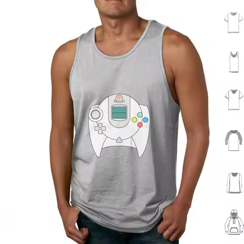 Dreamcast Controller Tank Tops Print Cotton Dreamcast Videogame Retro Controller Shenmue Vmu
