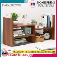 HOME PRIME D4539/D4955 Sturdy Wooden Table Top Book Rack Book Shelf Table Organizer Desk Organizer Rak Buku