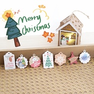 100pc Merry Christmas Label Kraft Paper Party Decoration Label DIY Hangtag Gift Packaging Christmas Gift Card Decoration