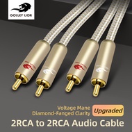 การอัพเกรดสิงโตกอล์ฟชุบทองสายออดิโอสเตอริโอตัวผู้2RCA ตัวผู้เป็น2RCA | แกนทองแดงชุบเงิน