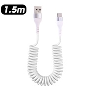 5A ยืดหดได้แบบสปริงสายชาร์จแรงสูงชนิด USB 66W USB Xiaomi Samsung อุปกรณ์สายชาร์จข้อมูลในรถยนต์