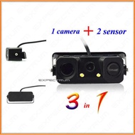 3-in1 Reverse Camera With 2 Parking Sensors And 12-LED Camera/Car Camera SENSOR