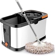 Rotating Mop,Spin Mop and Bucket Set Space Saving 360° Floor Mop Dispenser Bucket Set Spinning Rotating with Microfibre Mop Decoration