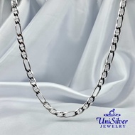 Unisilver 925 Sterling Silver Flat Marina Mens Necklace ( MNH11-032018)