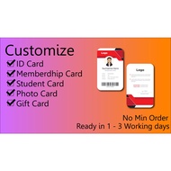 Custom ID Card/Membership Card/ Photo Card/ Student Card/ Gift Card