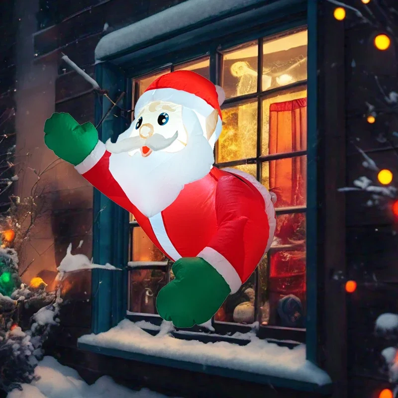 cod 0.8M/2.6FT Christmas Decorations Inflatable Toy Santa Claus Funny Home Yard Ornaments with LED D