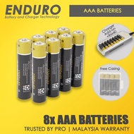 Enduro 8 Slot AA and AAA Battery Charger with AAA Batteries COMBO
