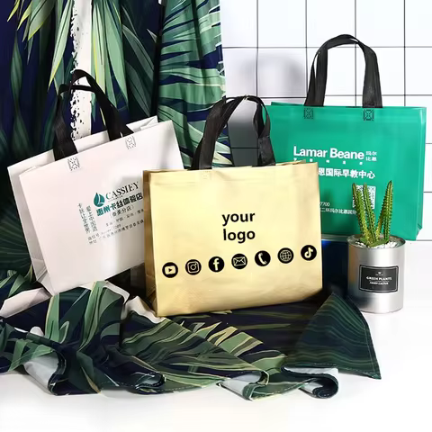 Eco-friendly shopping bag, non-woven handbag, clothing store gift bag, high-end shop custom advertis