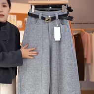 กางเกงขายาวขาบานสีส้มวูลพรีเมียม สำหรับผู้หญิง ฤดูใบไม้ร่วง-หนาว 2025 สไตล์ใหม่ แฟชั่น Casual Old Mo