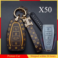 For Proton X90 X50 S70 Leather Car Key Cover Remote Cover Kunci Sarung Kunci Kereta Casing Kunci Key Accessories