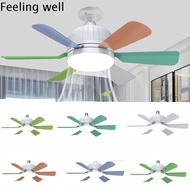 FEELING WELL พร้อมรีโมทคอนโทรล โคมไฟพัดลม LED แบบ E27 ฐาน E27 ไร้สายแบบไร้สาย ไฟพัดลมเพดาน มินิมอล เ