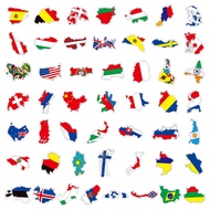 50Pcs/Set Sticker Traveling Stiker Bendera Negara Dunia Tempel Helm Tumblr Koper Laptop