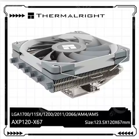 Thermalright AXP120-X67 Low Profile CPU Air Cooler with 120mm PWM Fan 6 Heat Pipe for AMD AM4 Intel 