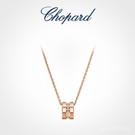 fashion [กล่องบรรจุภัณฑ์] Chopard Chopard Small Ice Cube Rose Gold Couple Pendant Necklace ของขวัญ U