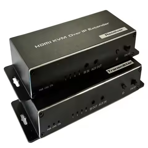 200M 4K KVM Extender RJ45 Ethernet Over IP HDMI Transmitter Receiver Loop Out Aluminum Alloy Black f