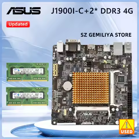 ASUS J1900I-C Motherboard+2*DDR3 4G Intel Celeron quad-core J1900 Mini ITX Motherboard CPU VGA Combo