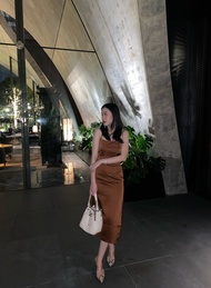 YD001 The Minimal Strap dress (dr035) เดรสสายเดี่ยว