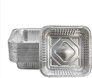 Non-Stick Disposable Air Fryer Aluminum Foil Liners Square 50PCS, Oil-Proof Aluminum Foil Tin Box Also for Steamer Basket Instant Pot Oven &amp; Grill (9 * 9 Inch-Square)