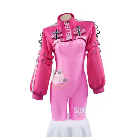 2025 Anime Alice Nikke Cosplay Irelia H Store Victory Pink Jumpsuit Wig Earphone Props Halloween Cos