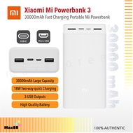 Xiaomi Mijia Power bank 3 30000mAh PB3018ZM 3 USB Type C 18W Fast Charging Portable Mi Powerbank