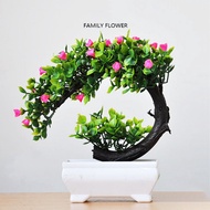 1pcs Artificial Flower Artificial Plant Bonsai Plastic Guest-Greeting Pine Fake Plant Flower Potted Ornaments for Home Room Table Garden Hotel Decoration