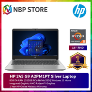 HP 245 G9 A2PM1PT 14'' FHD Laptop Silver ( Ryzen 5 5625U, 8GB, 512GB SSD, ATI, W11 )