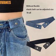 IVANES Buckle Free Belt, Without Buckle Stealth Elastic Belt, No Punching Black Traceless Japanese D